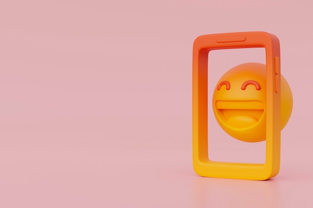 3d view of yellow emoji