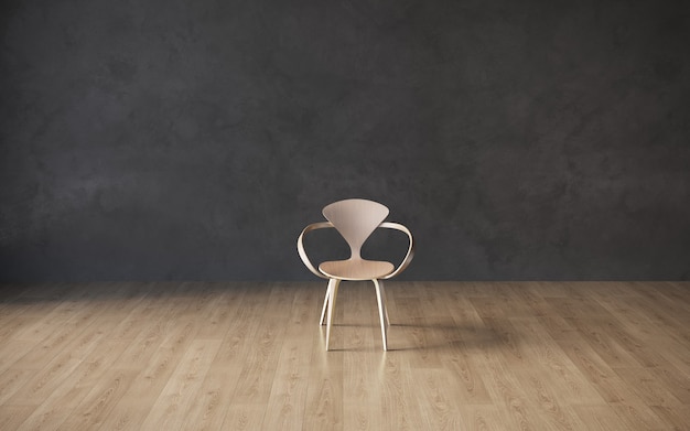 3d visualization of a restaurant chair in a minimalist interior 3d rendering copy space cg render