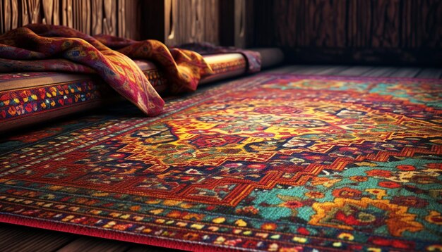 Photo a 3d visualization of a single exquisitely designed pakistani carpet