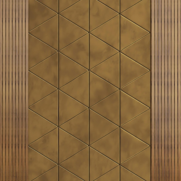 3D wall panel luxury wood striped wood at the edges and the middle wood engraved lines