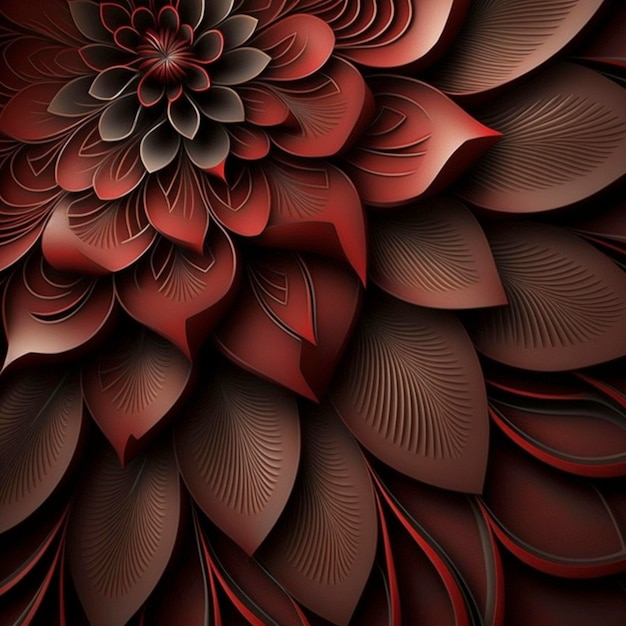 3d wallpaper beautiful red flower leather base backgroun