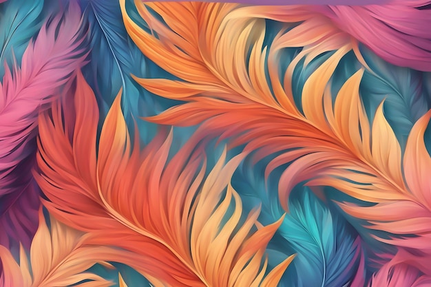 3d wallpaper feather colorful