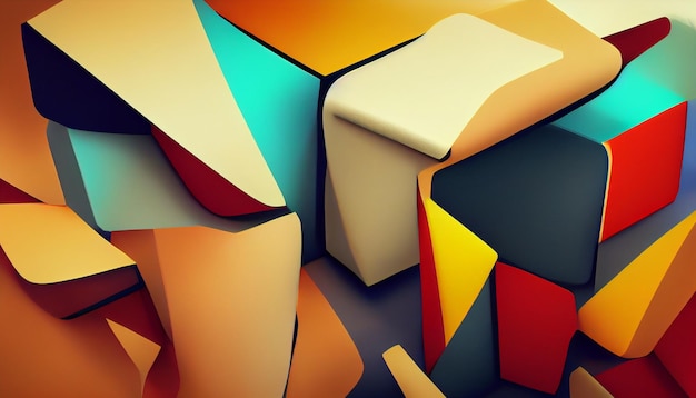 3d wallpaper geometric figures of melted musical notes hd full color