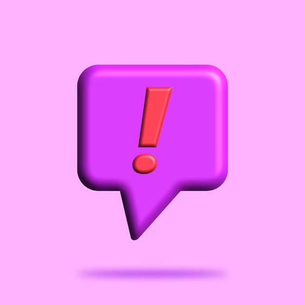 3d warning, attention, or hazard bubble chat icon