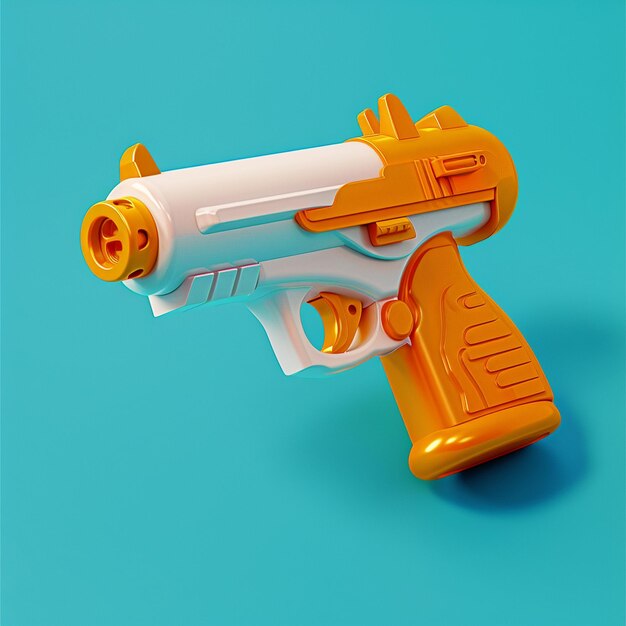 Photo 3d water gun icon toy and fun illustration logo