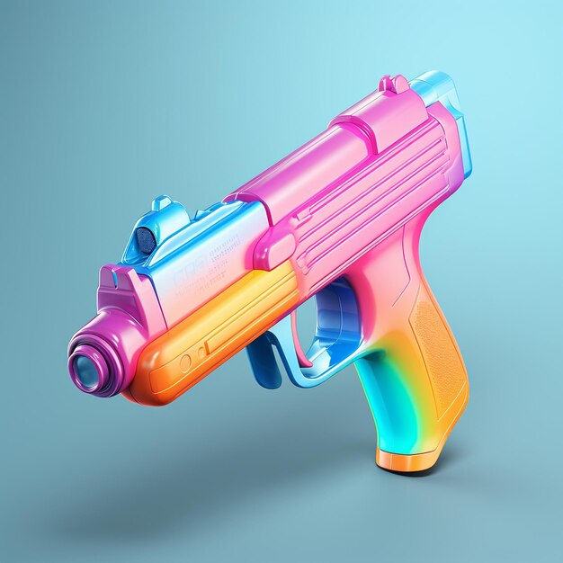 3D Water Gun Icon Toy and Recreation logo illustration