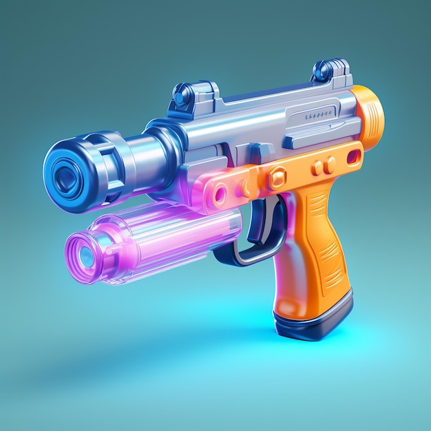 3D Water Gun Icon Toy and Recreation logo illustration