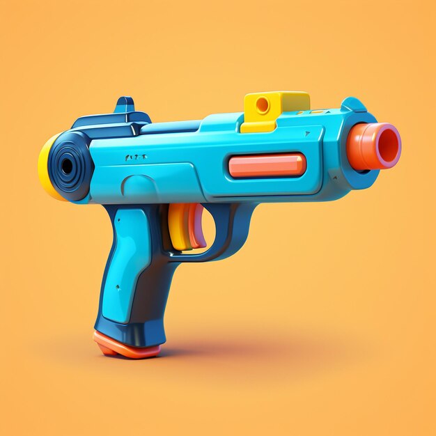 3D Water Gun Icon Toy and Recreation logo illustration