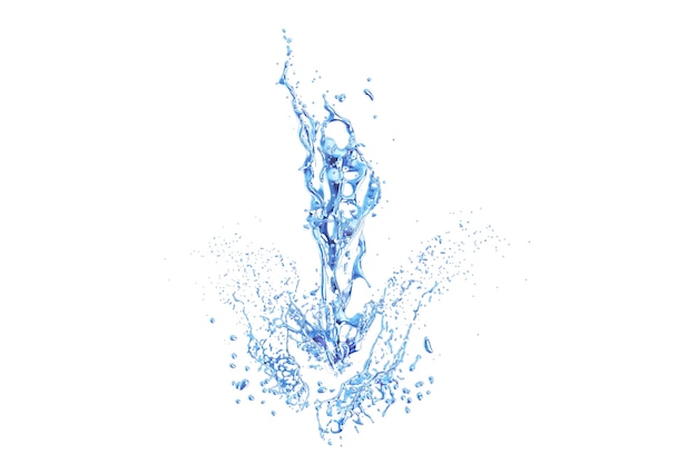 3D water liquid splash rising shape Design 