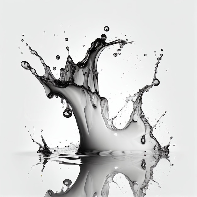 3D water splash white background watercolor Generative AI