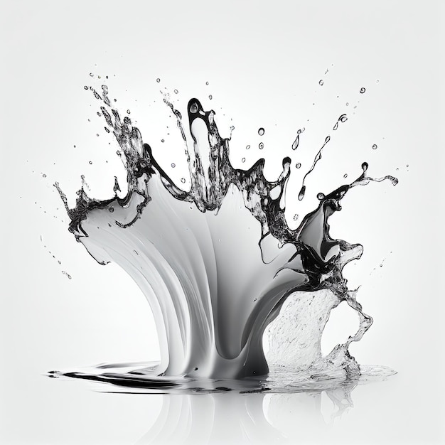 3D water splash white background watercolor Generative AI