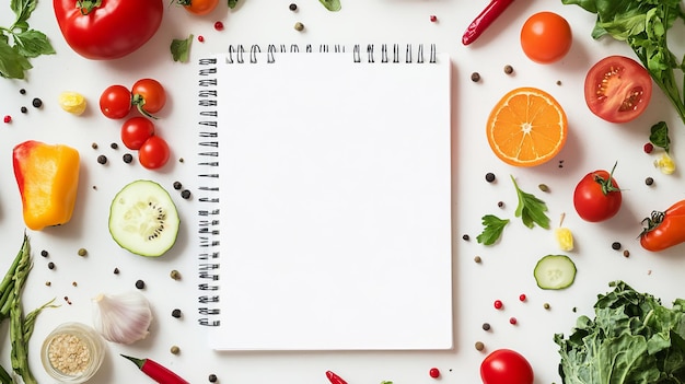 Photo 3d watercolor healthy meal planning journal boost your diet organization