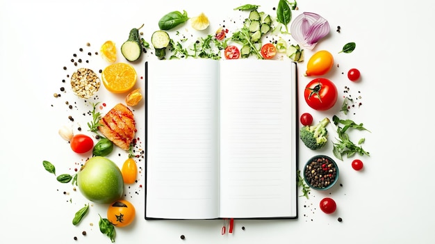 3D Watercolor Healthy Meal Planning Journal with Bol Organize Your Meals with Style