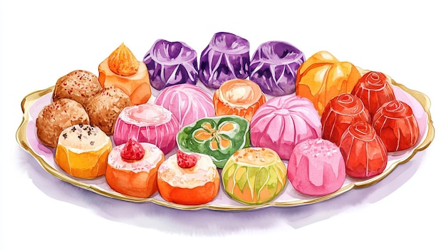 Photo 3d watercolor illustration of traditional indian sweets kopgzdevth art