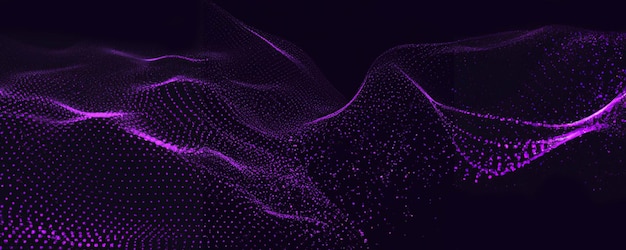 Photo 3d wave pattern glowing abstract digital particles background. future vector illustration.