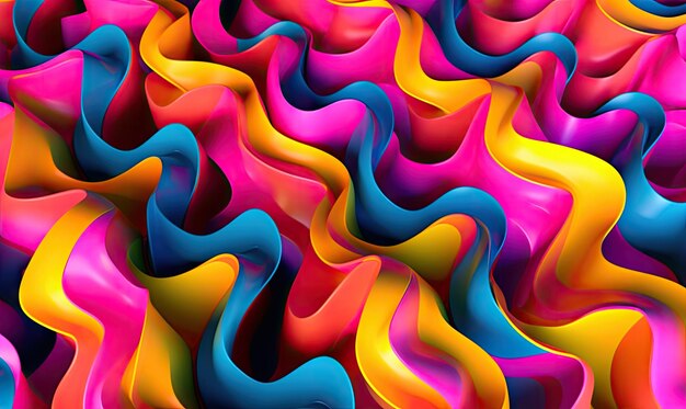 3D wave wallpaper Bright rainbow liquid wallpaper For banner postcard book illustrationcard Created with generative AI tools