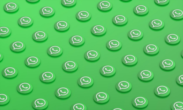 3D whatsapp application with green background