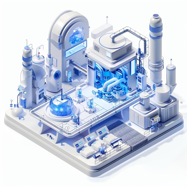 3D where house Manufacturing Isometric with Modern AI Technology