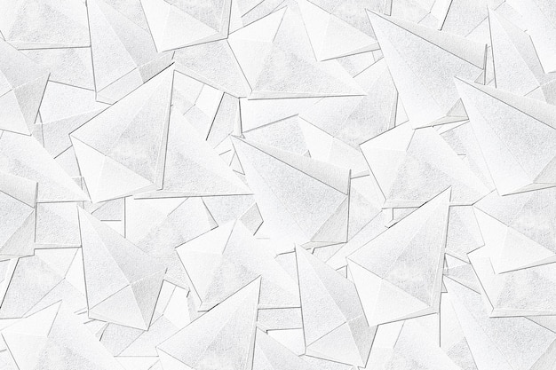 3D white asymmetric hexagonal bipyramid patterned background