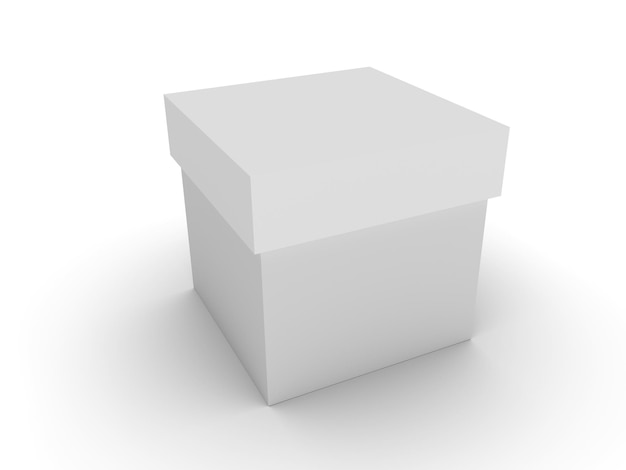 3d white box