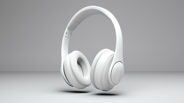 3d white headphone on white background