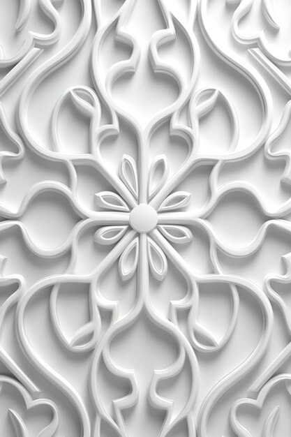 Photo 3d white islamic texture background