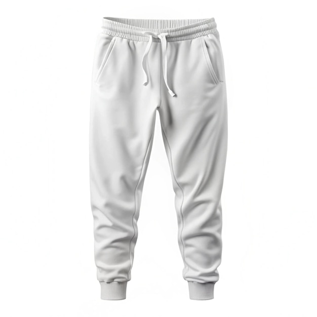 Photo 3d white mens jogger mockup on white background