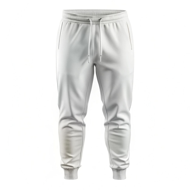 Photo 3d white mens jogger mockup on white background