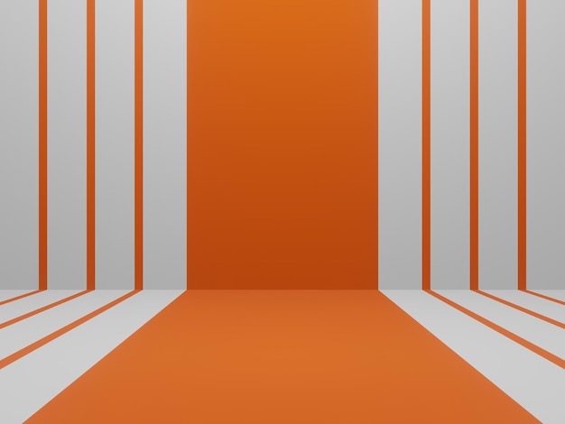 3D white and orange geometric background