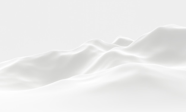 3D white snowy mountain