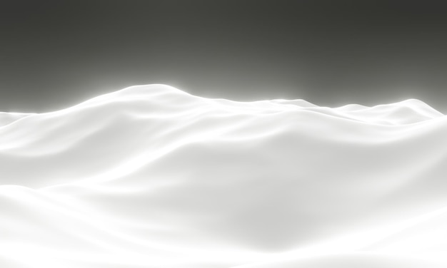 3D white snowy mountain