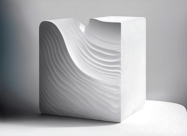 3D white wave design