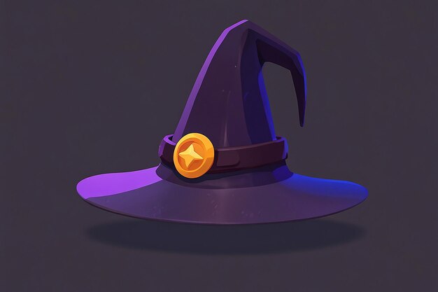 Photo 3d witch hat flat illustration