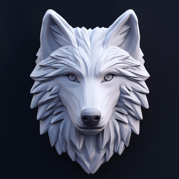 Photo 3d wolf icon wildlife and nature illustration logo