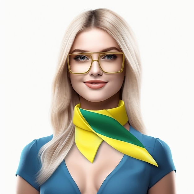 3d woman devoted to Brazilian Independence Day