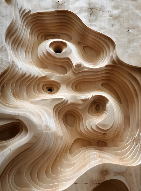 Photo 3d wooden topographic map