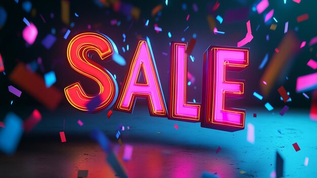 3D Word SALE with Percentages Flying Nearby