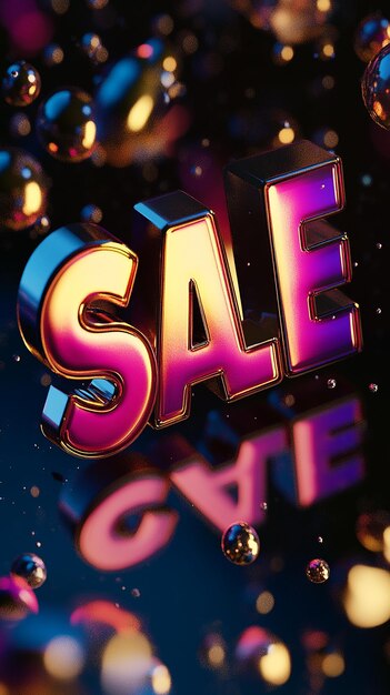 3D Word SALE with Percentages Flying Nearby