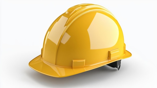 3D Yellow Construction Helmet Isolated on White Background Download