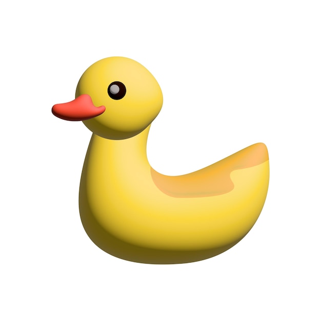 3D yellow duck on a white background