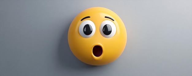 Photo 3d yellow emoji showing surprise emotion