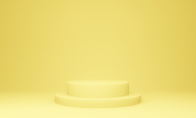 3D yellow geometric stage podium