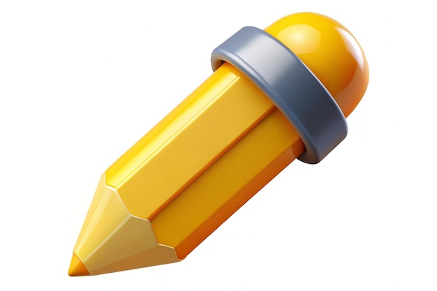 3d yellow pencil icon for business