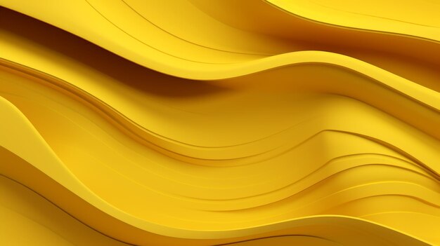 3d yellow wavy background 3d rendering 3d illustration Generative AI