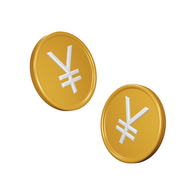 3d yen gold coin illustration