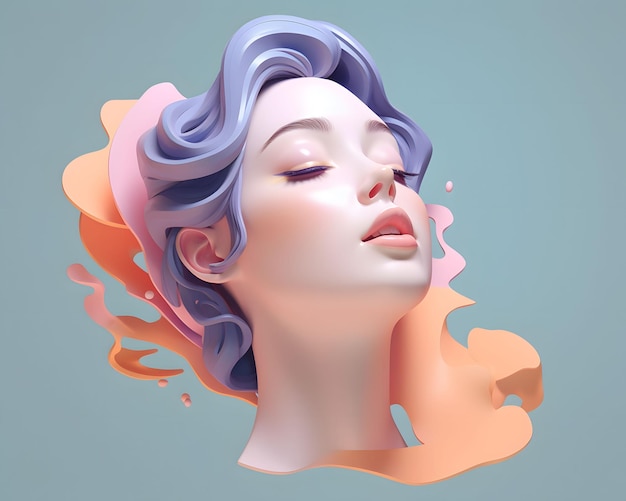 3D young woman character