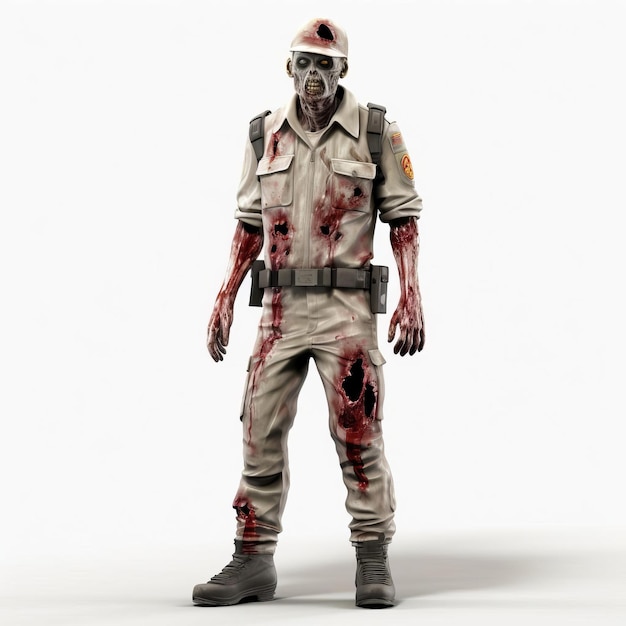 3d Zombie Volunteer Uniform On White Background Image