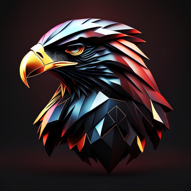 3dimensional American eagle close up face view AI Generated