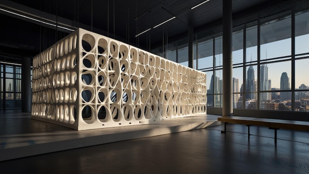 Photo 3dprinted buildings and structures in a modern metropolis