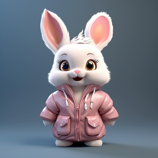 3Drendered animated stylish cute bunny